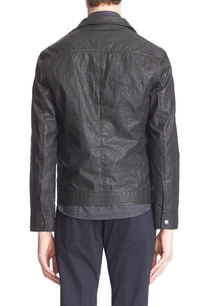 Waxed Linen Jacket, Alternate, color, BLACK/ WHITE