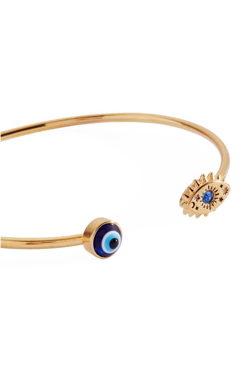 Alex and Ani Evil Eye Flex Cuff, Alternate, color, Gold Blue