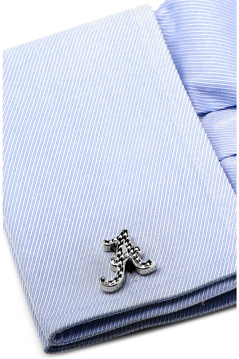 NCAA Collegiate University of Alabama Houndstooth Cuff Links, Alternate, color, ALABAMA HOUNDSTOOTH EDITION