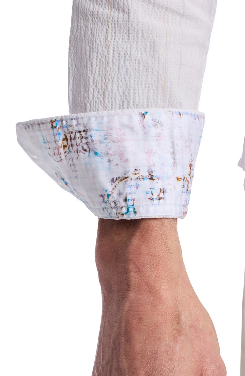 Robert Graham Long Sleeve Button Front Shirt, Alternate, color, White