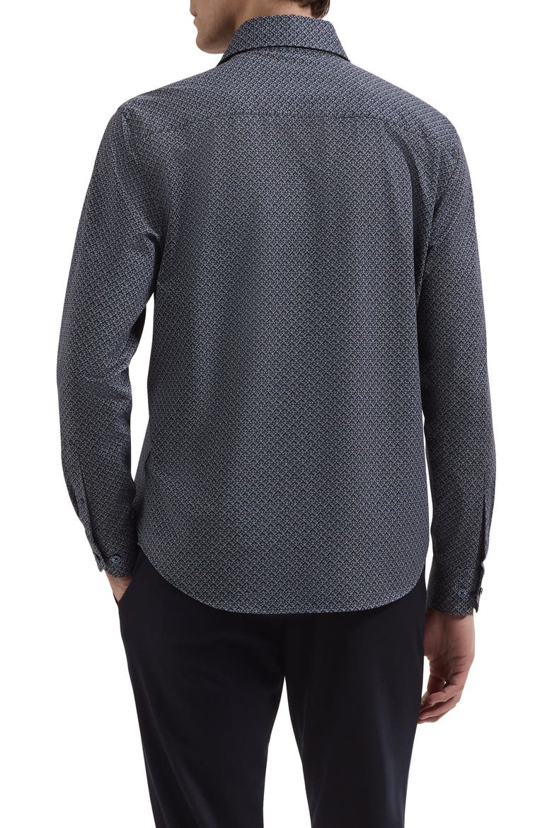 Devon OoohCotton® Print Button-Up Shirt, Alternate, color, NAVY