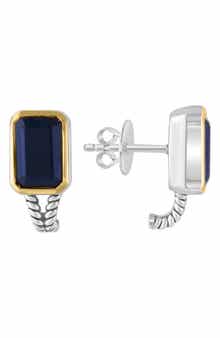EFFY Two-Tone Onyx Stud Earrings