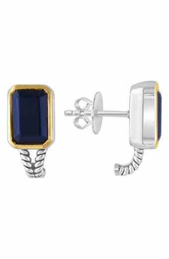 Two-Tone Onyx Stud Earrings