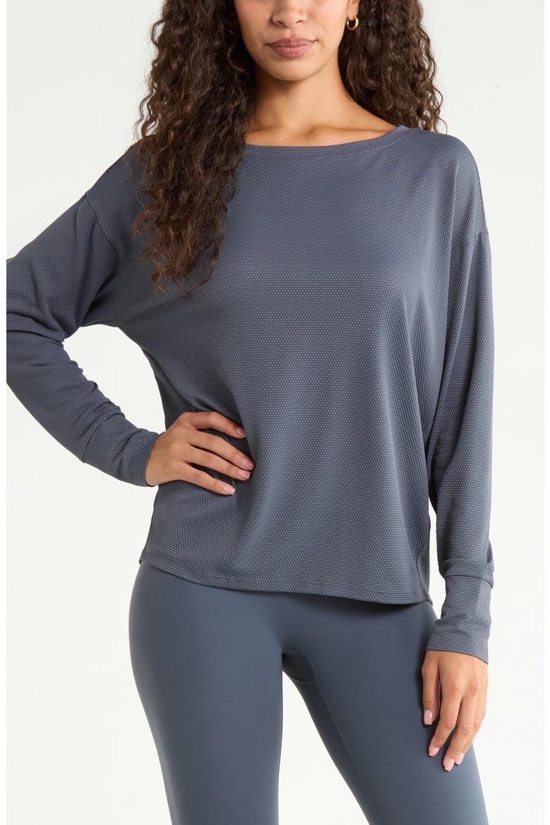 Textured Equilibrium Long Sleeve T-Shirt, Main, color, NAVY ARMADA