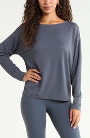 Zella Textured Equilibrium Long Sleeve T-Shirt