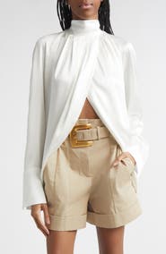 Balmain Draped Silk Top