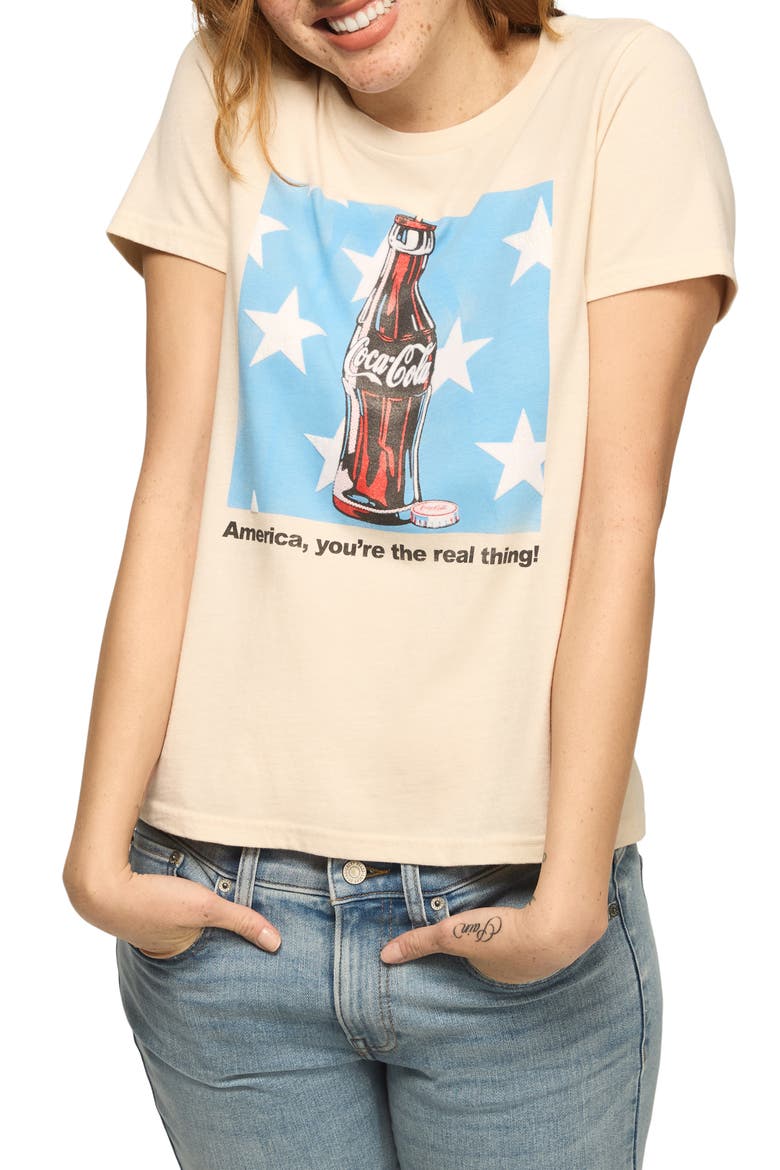 Coca-Cola Graphic T-Shirt, Main, color, WHITECAP GRAY