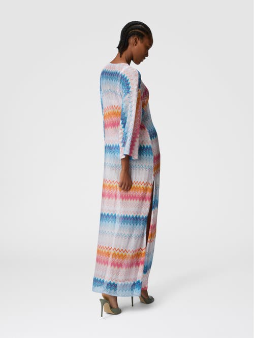 Missoni Long Cover-up In Zigzag Lamé Viscose Blend In Multicoloured