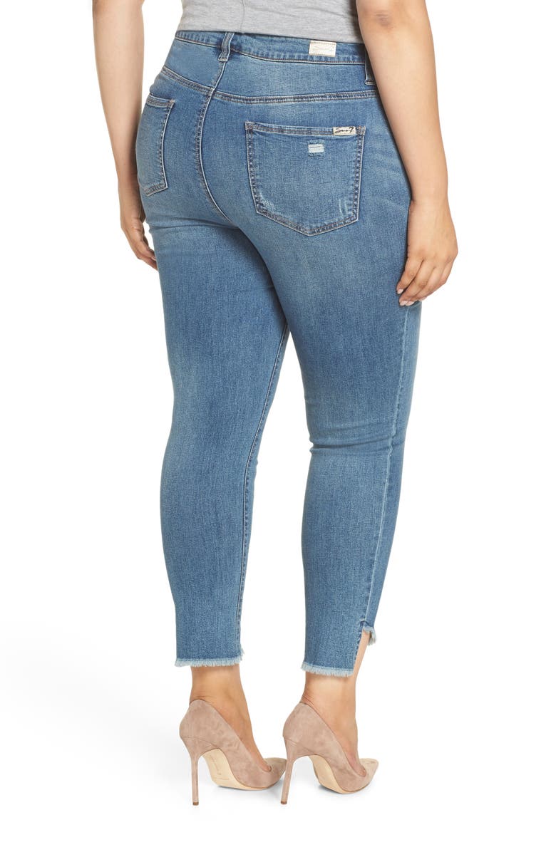 Seven7 Coil Step Hem Skinny Jeans, Alternate, color, 