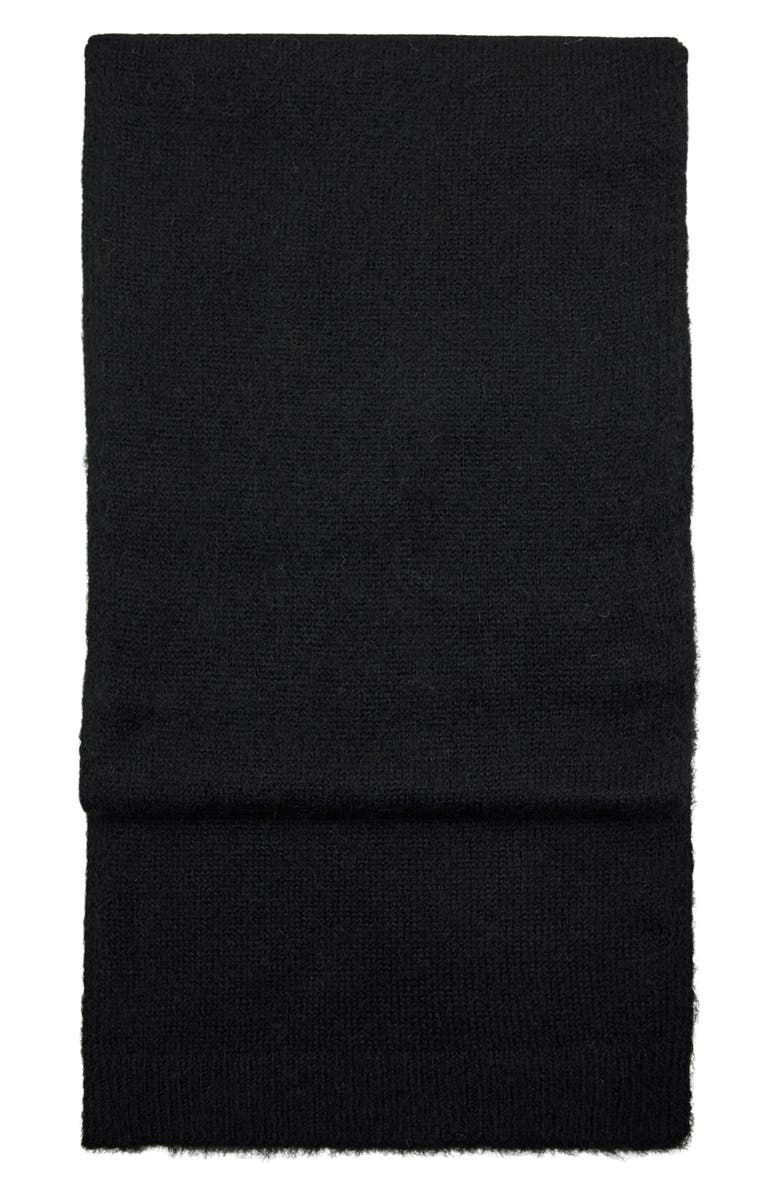 MANGO Knit Fringe Scarf, Main, color, Black