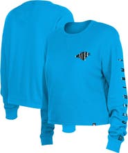 New Era Women's New Era  Blue Carolina Panthers Thermal Crop Long Sleeve T-Shirt