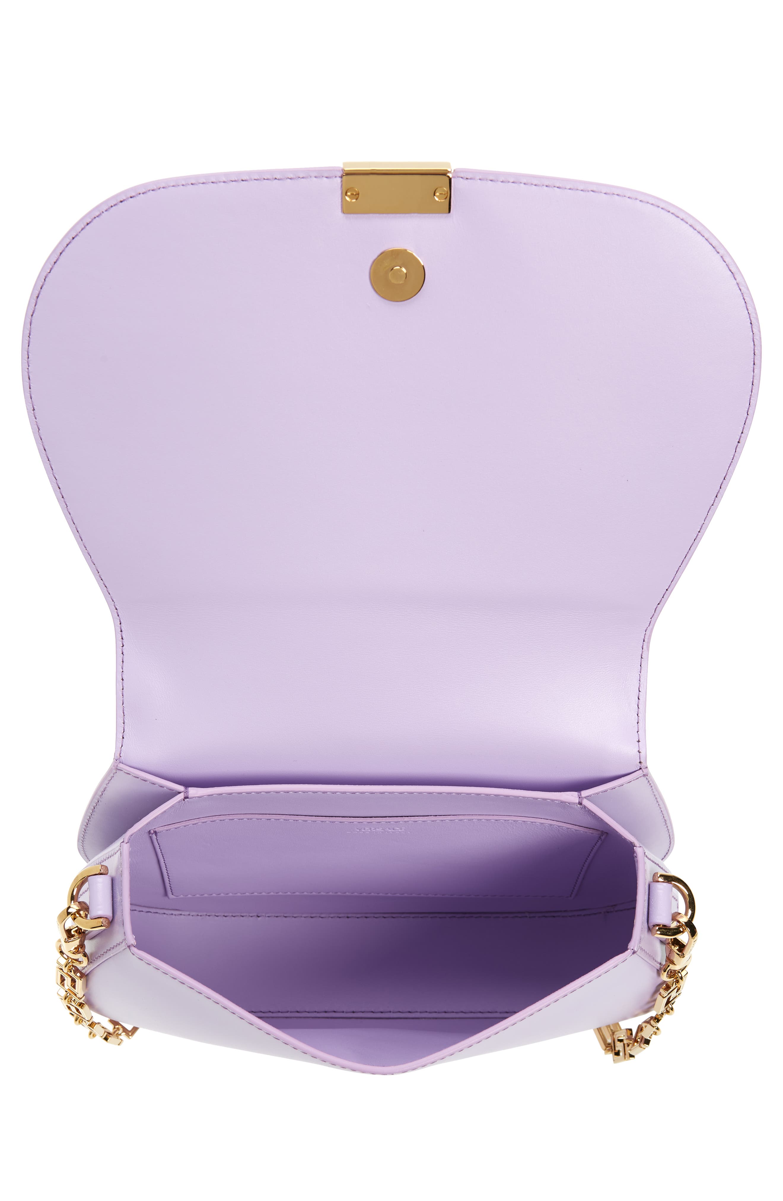 Versace Large Greca Goddess Leather Shoulder Bag, Alternate, color, 