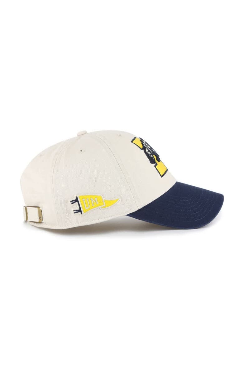 '47 Men's '47 Cream Michigan Wolverines Grand Stand Clean Up Adjustable Hat, Alternate, color, 