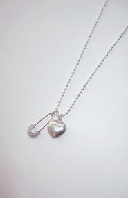 Rimor Jewelry Mini Heart Pin Chain Necklace