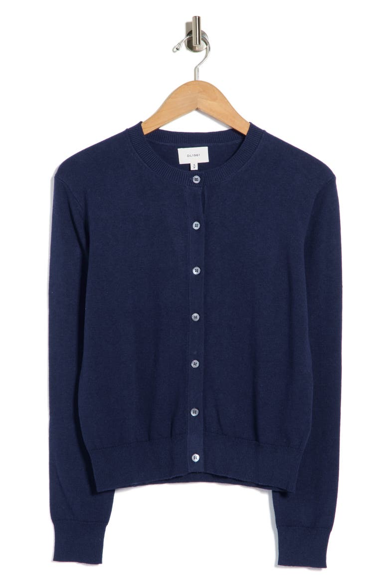 Brinn Button Front Cardigan, Alternate, color, NAVY