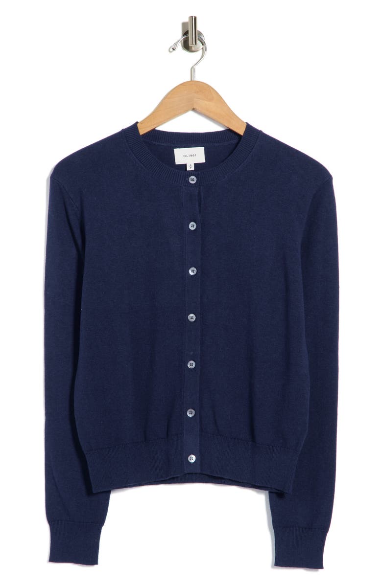 DL1961 Brinn Button Front Cardigan, Main, color, Navy