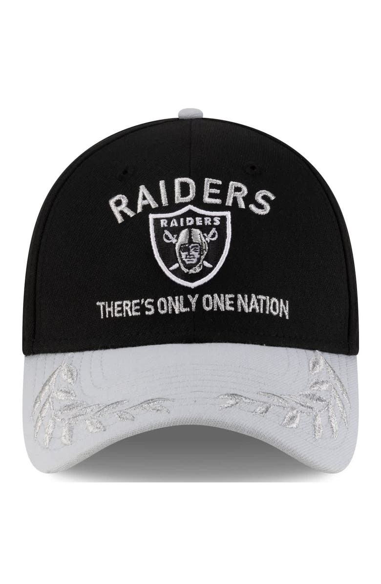New Era Men's New Era Black/Silver Las Vegas Raiders 2025 NFL Draft 39THIRTY Flex Hat, Alternate, color,