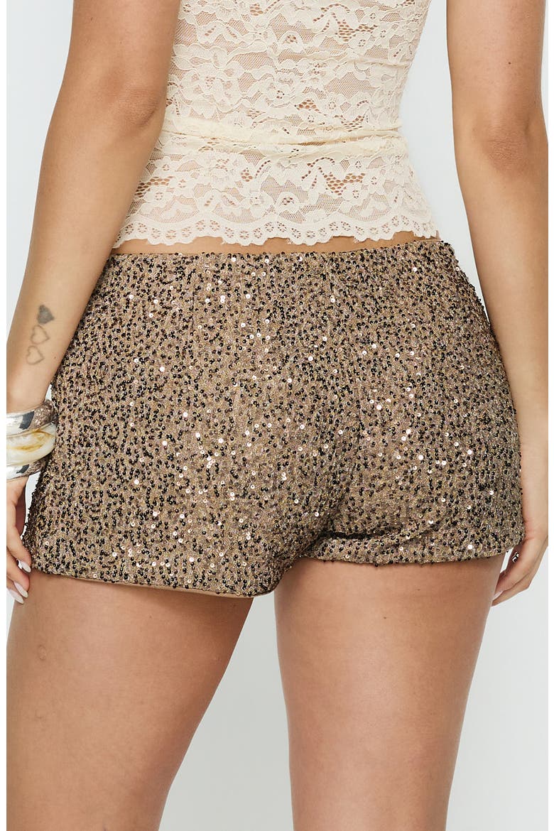 Caius Sequin Shorts, Alternate, color, BROWN