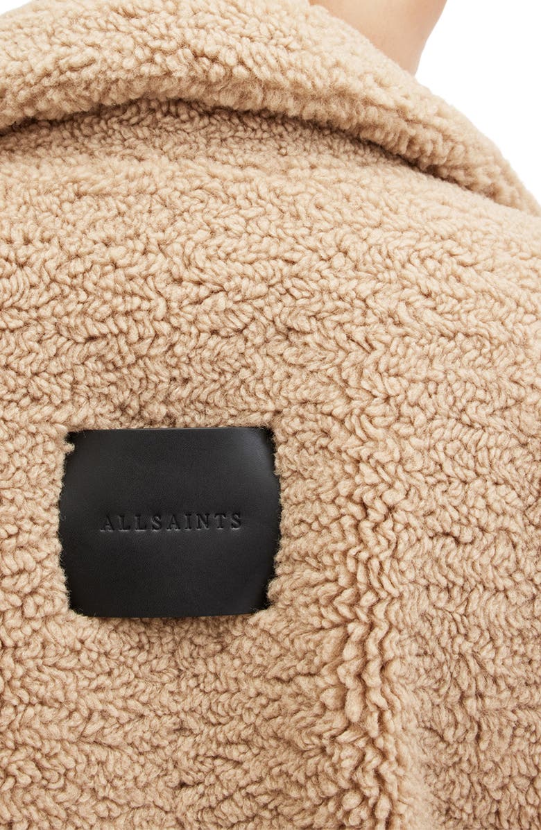 AllSaints Freddie Double Breasted Faux Fur Coat, Alternate, color, 