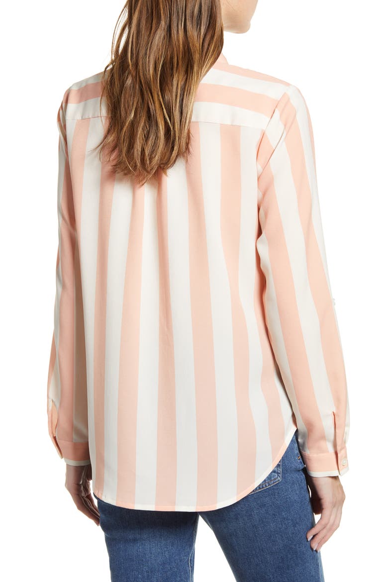 Lawn Stripe Button-Up Shirt, Alternate, color, LAWN STRIPE- PEARL IVORY/ PINK