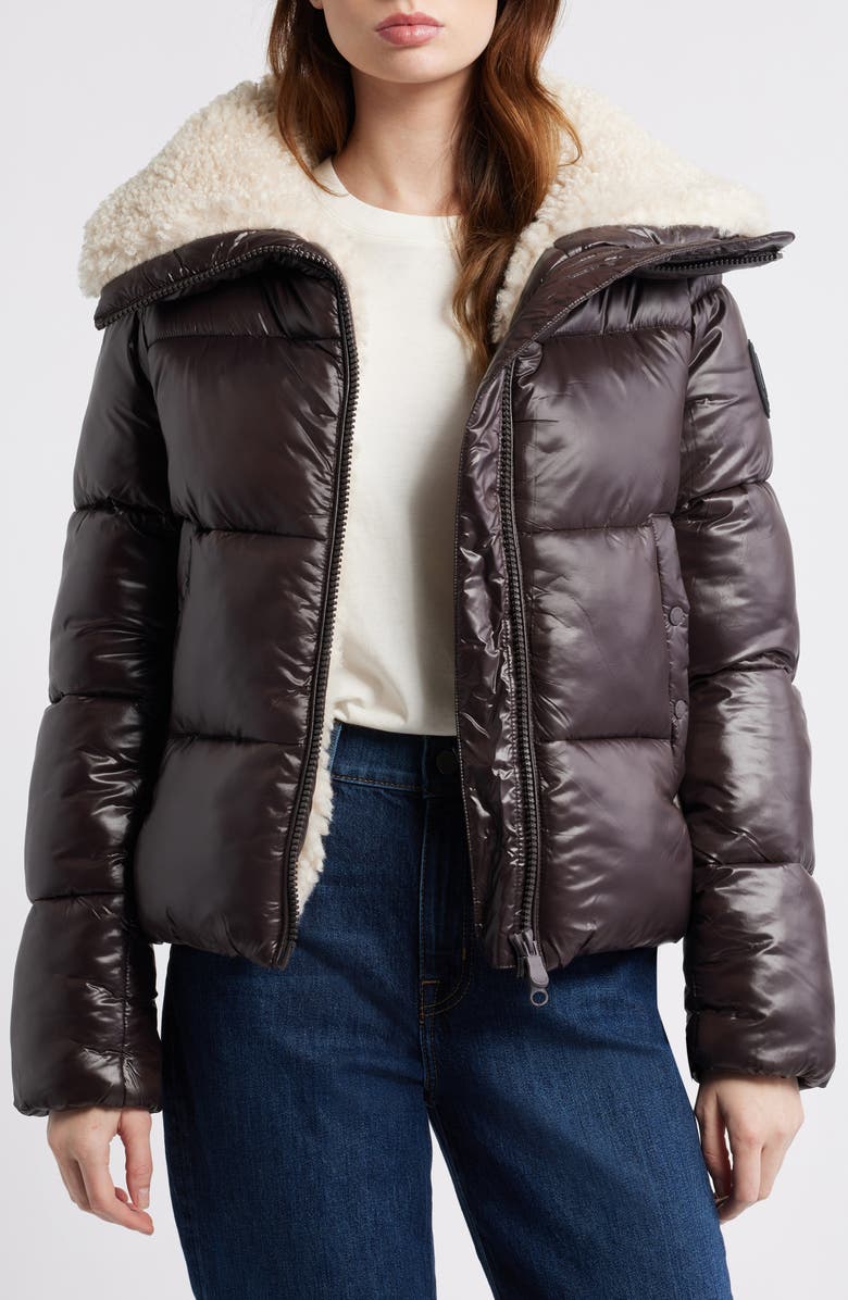 Save The Duck Moma Water Resistant Quilted Puffer Jacket, Alternate, color, Brown Black