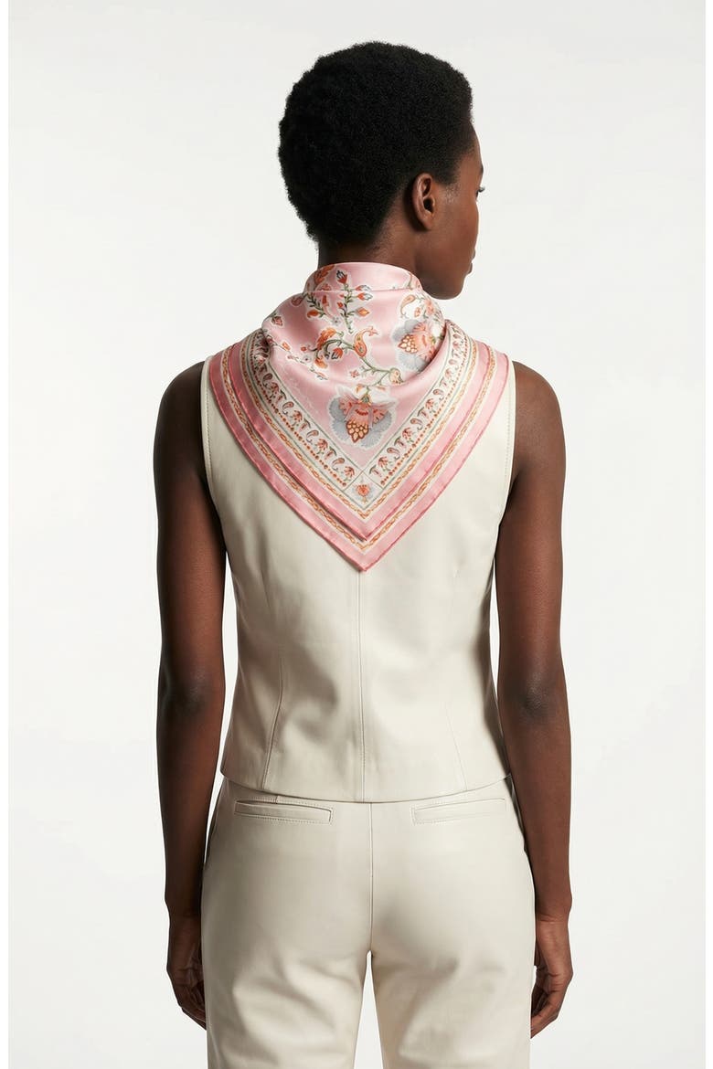 Blush Charm Double Sided Silk Scarf, Alternate, color, pink