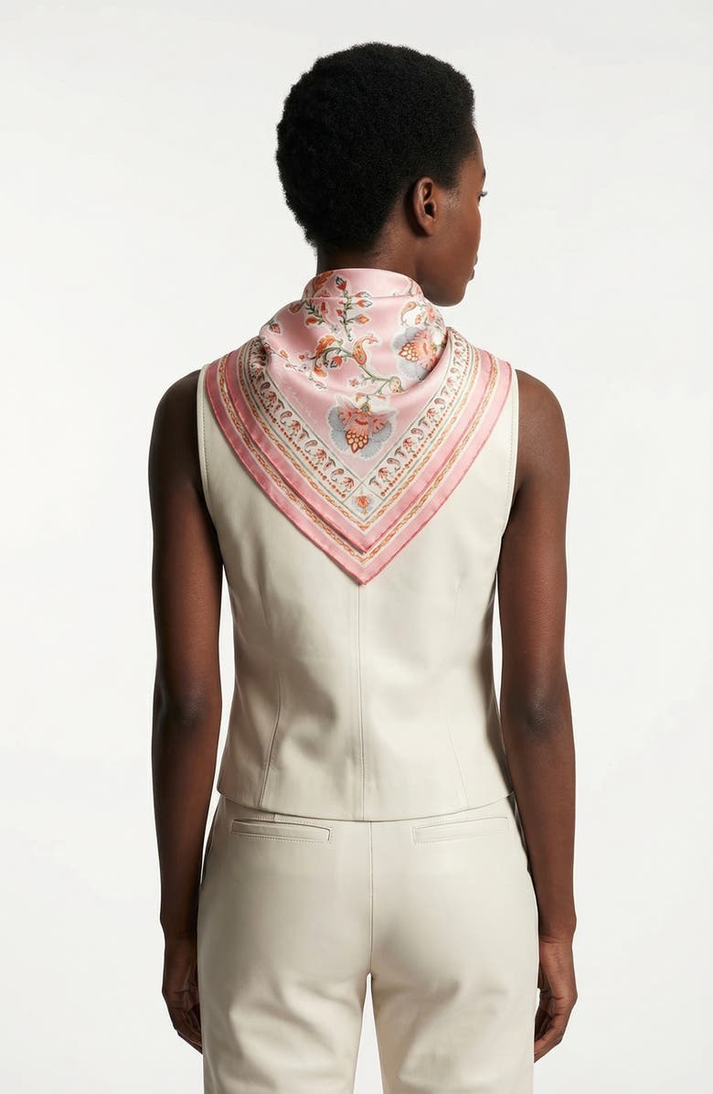 Jessie Zhao New York Blush Charm Double Sided Silk Scarf, Alternate, color, Pink