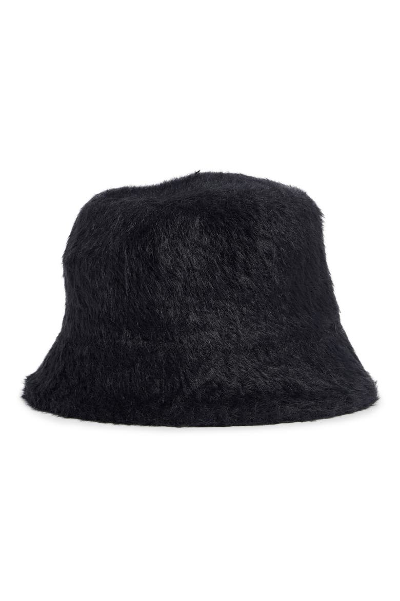 Soft Fuzzy Bucket Hat, Alternate, color, BLACK