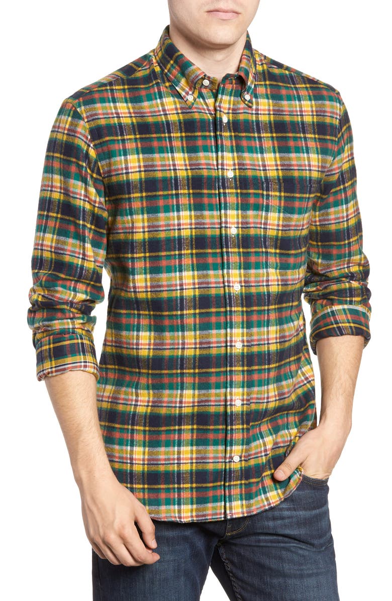 Gitman Hunter Regular Fit Plaid Flannel Shirt, Main, color,