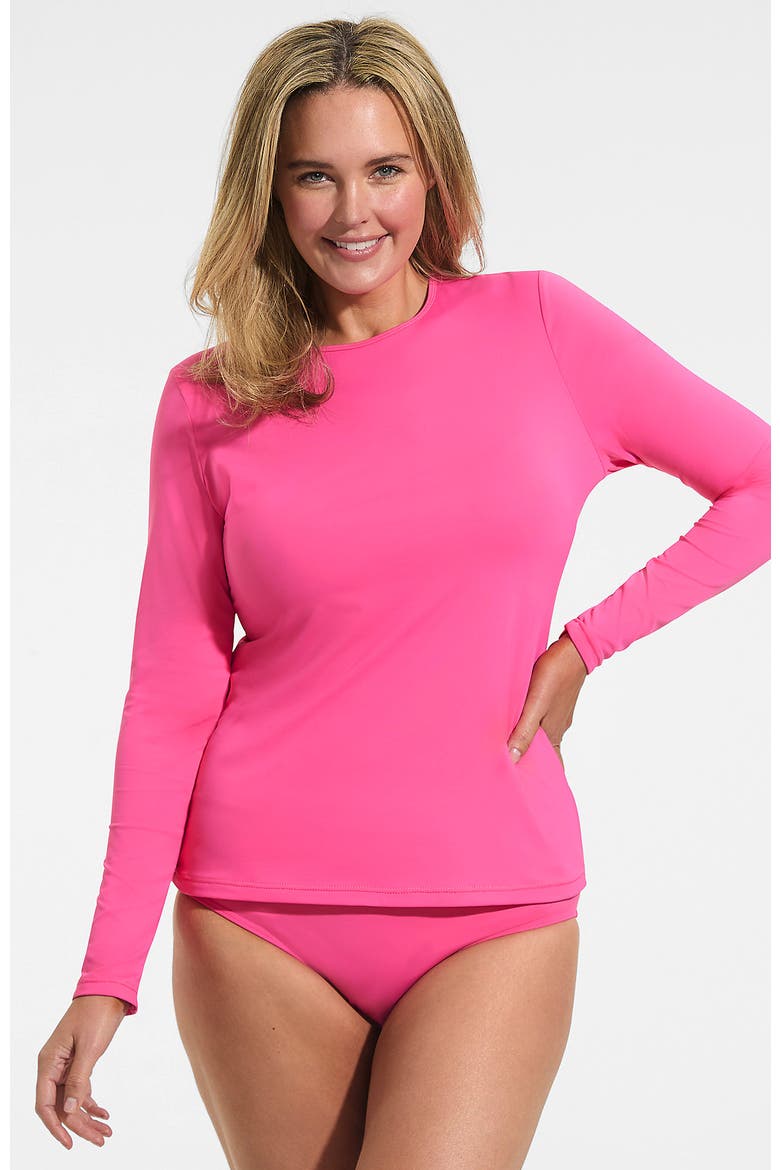Long Sleeve Relaxed UPF 50 Rash Guard, Main, color, Pink Azalea