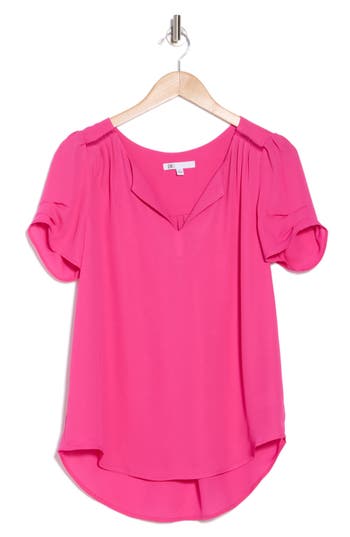 Dr2 By Daniel Rainn Elke Split Neck Top