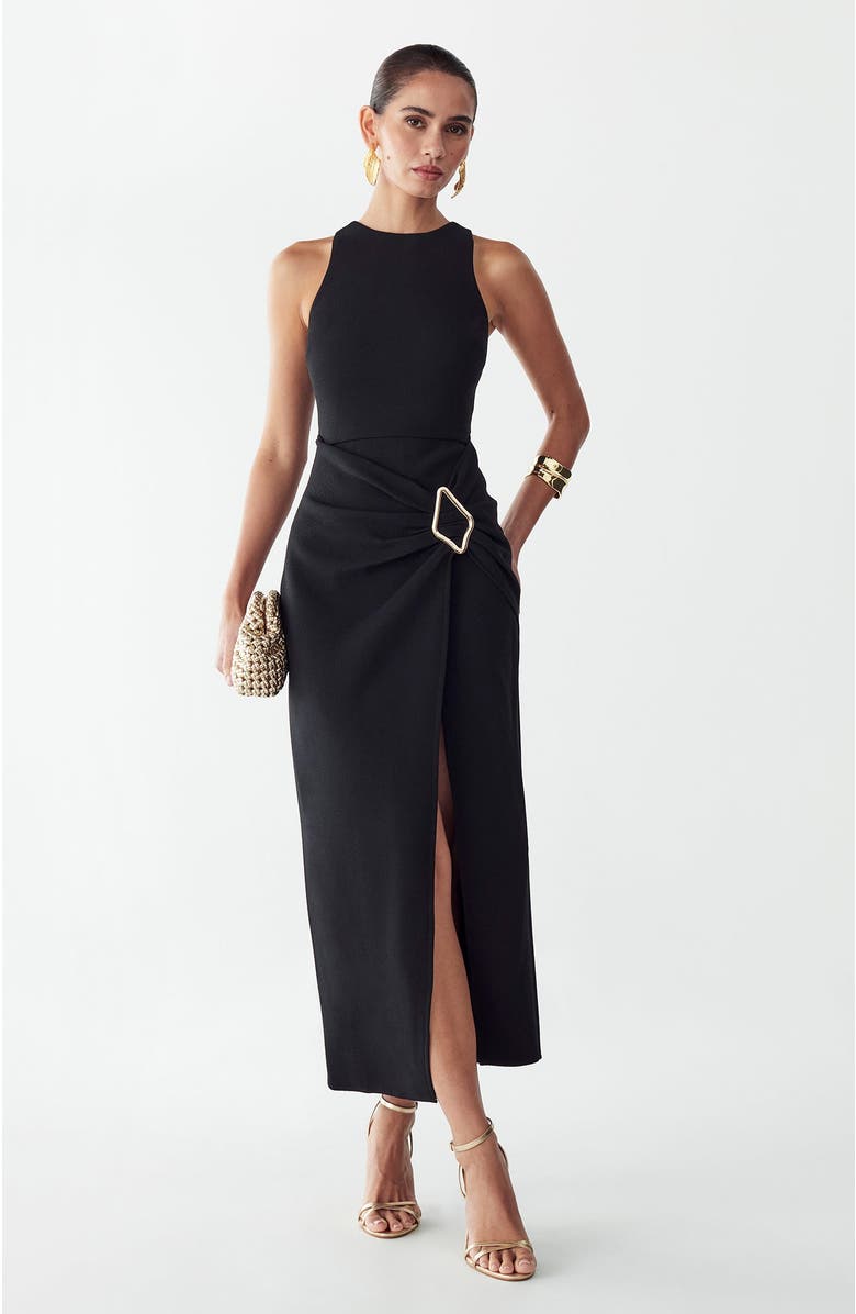 BWLDR Soraye Midi Dress, Alternate, color, Black