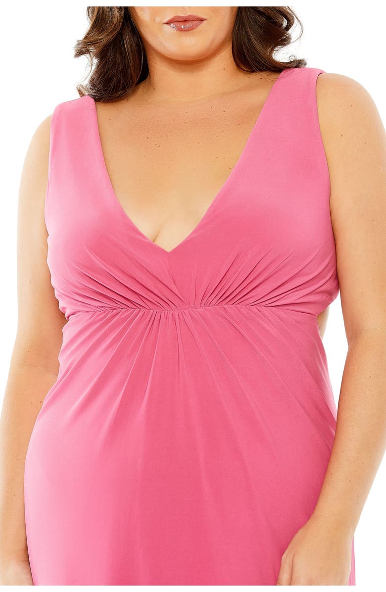 Mac Duggal Jersey V-Neckline Cutout Gown, Alternate, color, Hot Pink