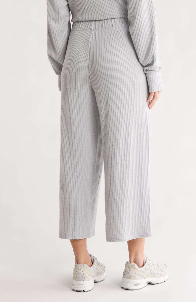 90 DEGREE BY REFLEX SwiftStride Rib Knit Wide Leg Pants, Alternate, color, Heather Grey
