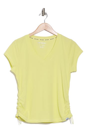 Dkny Side Ruched Tech T-shirt In Citrus
