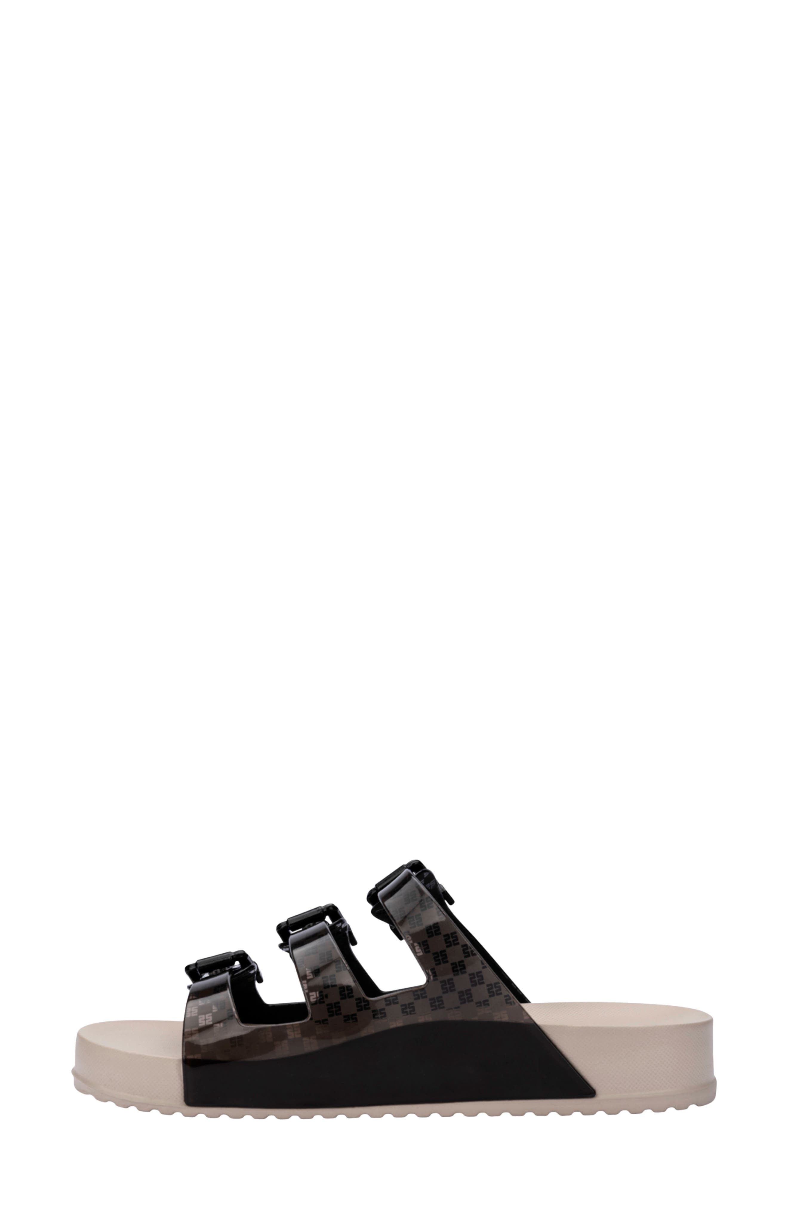 Cozy Stripes Platform Slide Sandal, Alternate, color, BEIGE/TRANSP BLACK