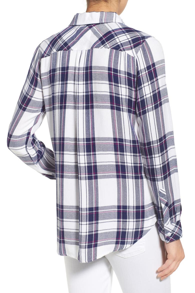 'Hunter' Plaid Shirt, Alternate, color, WHITE/ NAVY/ ORCHID