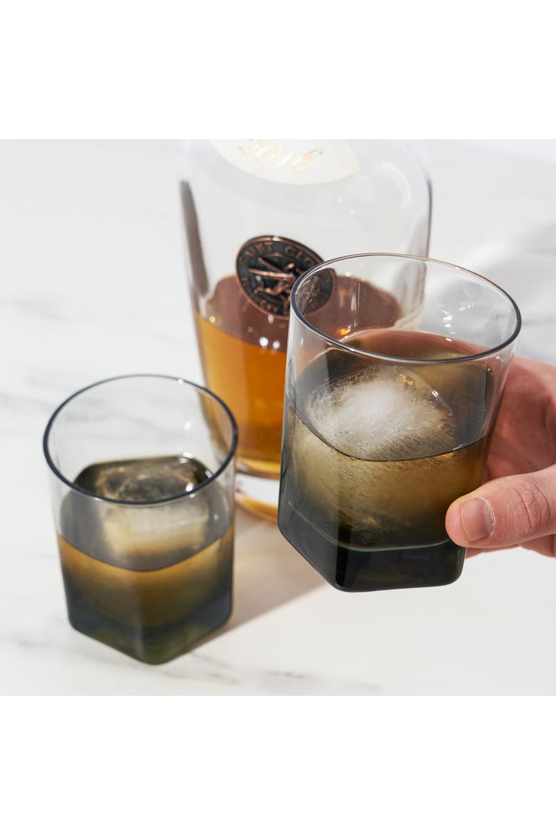Crystal Double Old Fashioned Glasses, Alternate, color, Grey