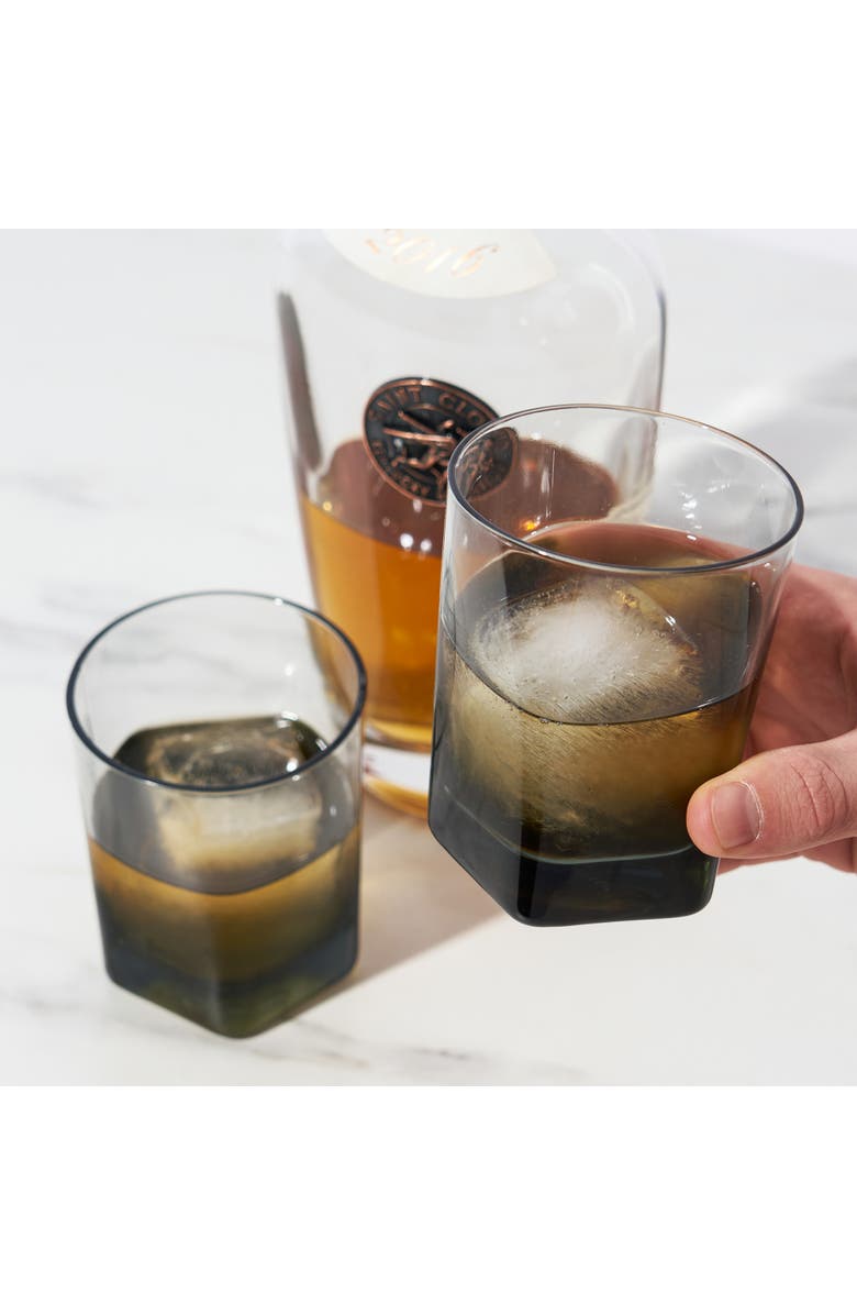 Viski Crystal Double Old Fashioned Glasses, Alternate, color, Grey