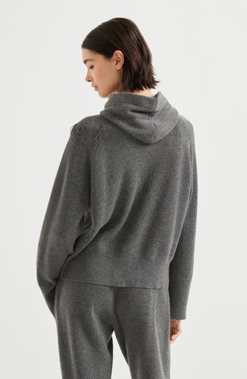 Brunello Cucinelli Cashmere English Rib Sweater In Gray