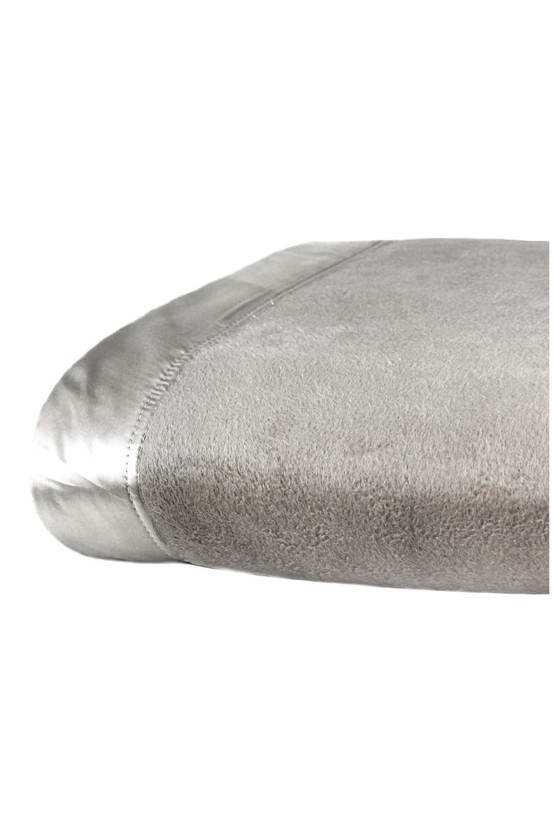 Silk Charmeuse Border Throw Blanket, Alternate, color, GRAY
