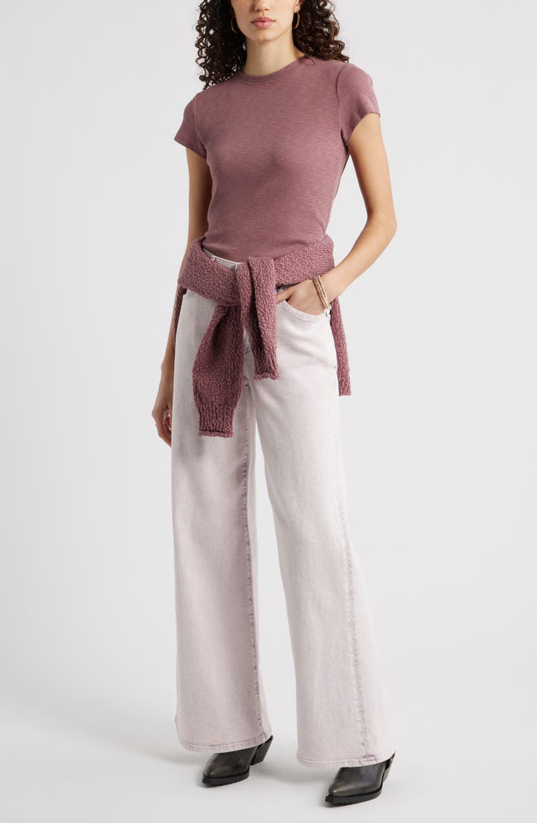 Treasure & Bond High Waist Wide Leg Jeans, Alternate, color, Pink Over Dye