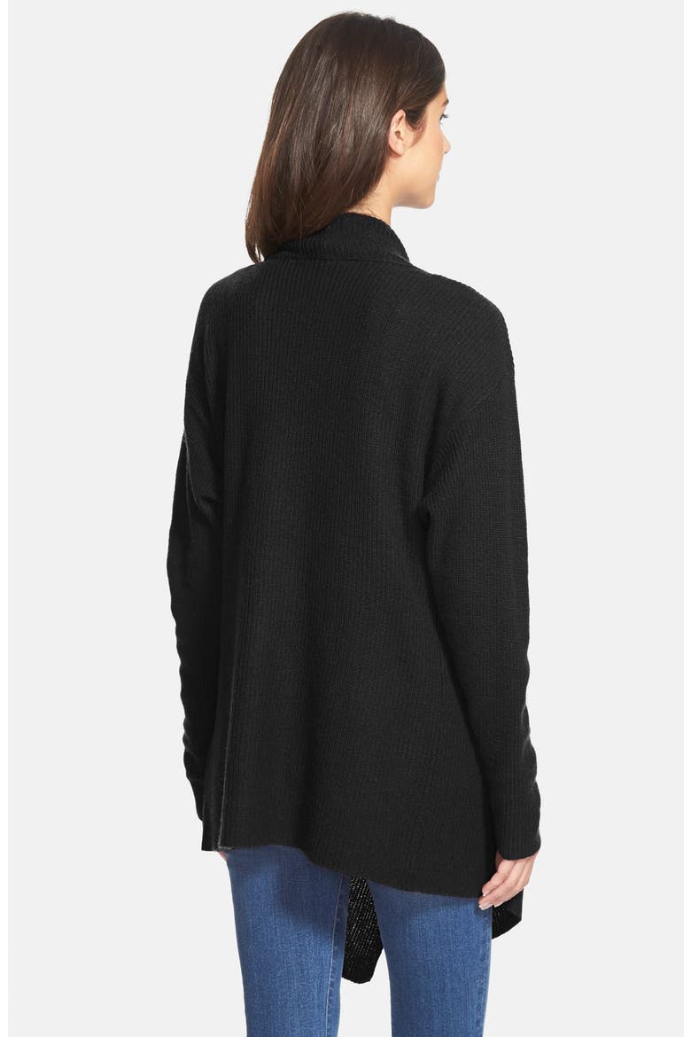 Drape Front Cardigan, Alternate, color, BLACK