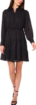 1.STATE Long Sleeve Tiered Shirtdress