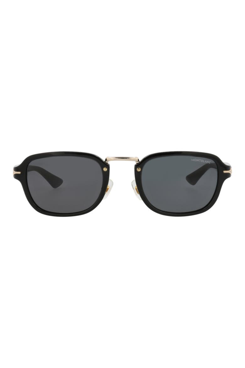 52mm Rectangular Sunglasses, Main, color, BLACK BLACK SMOKE