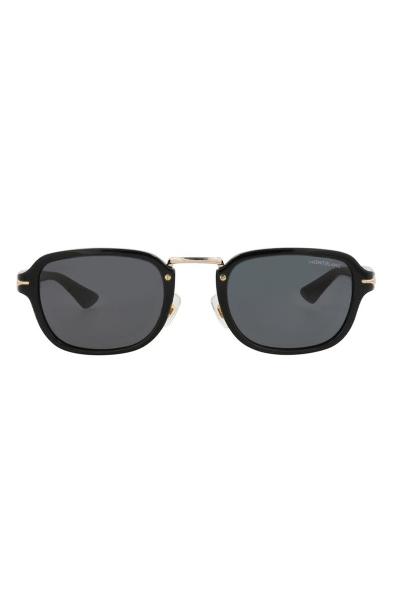 Montblanc 52mm Rectangular Sunglasses, Main, color,