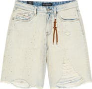 Cult of Individuality Grunge Rhinestone Denim Shorts