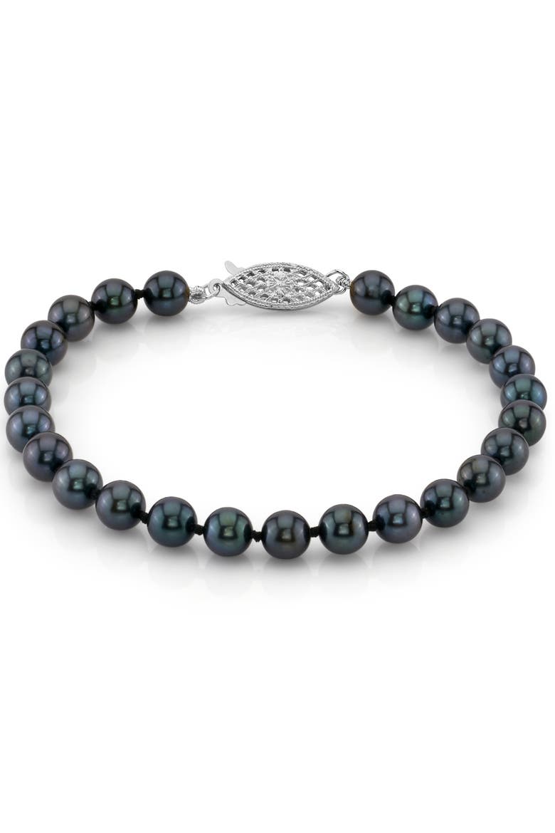 5.5-6.0mm Akoya Black Pearl Bracelet, Main, color, Black Pearls
