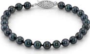 The Pearl Source 5.5-6.0mm Akoya Black Pearl Bracelet