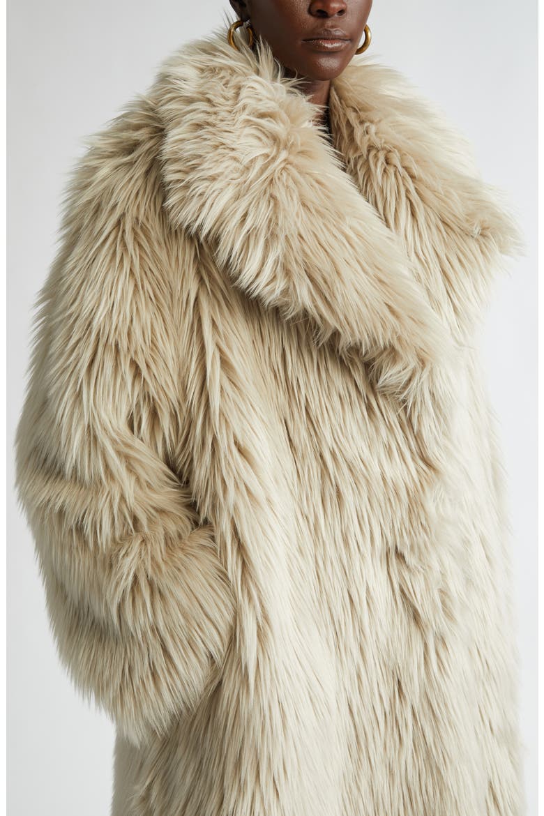 Faux Fur Coat, Alternate, color, MASTIC